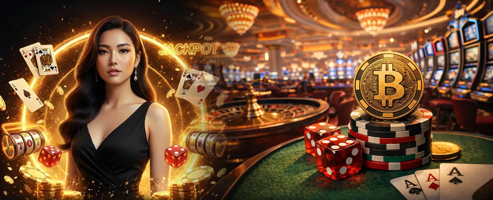 Spintime Blog Hero Image: Dynamic online casino background with golden accents